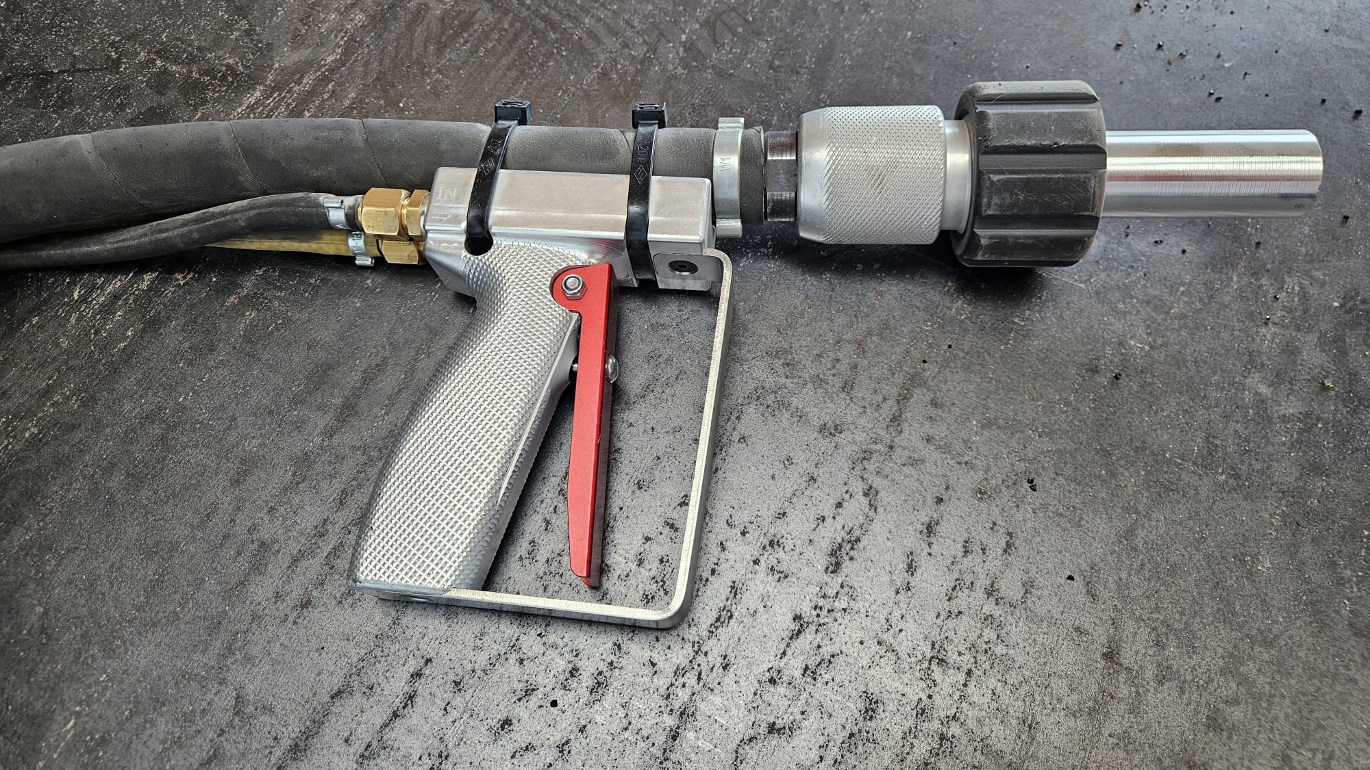 Fernbedienung, Handhebel, pneumatische Steuerung, Sandstrahltechnik